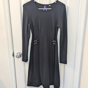 Seraphine navy blue waist buckle ponte dress